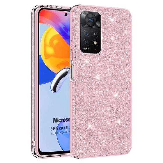 Microsonic Xiaomi Redmi Note 11 Pro 5G Kılıf Sparkle Shiny Pembe