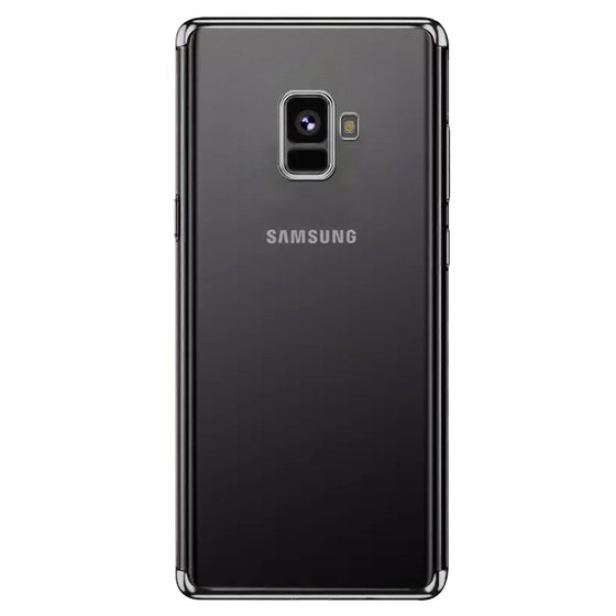 Microsonic Samsung Galaxy A8 2018 Kılıf Skyfall Transparent Clear Gümüş