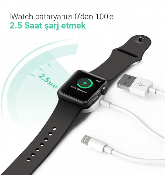Microsonic Apple Watch ve Lightning 2 in 1 Masaüstü Manyetik Şarj Kablosu Beyaz