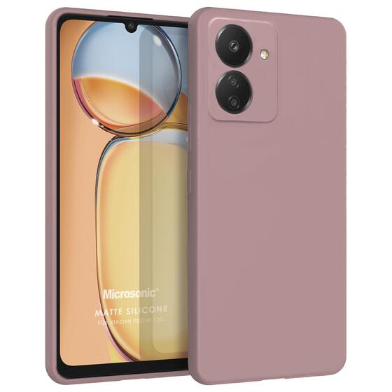 Microsonic Matte Silicone Xiaomi Poco C65 Kılıf Rose Gold