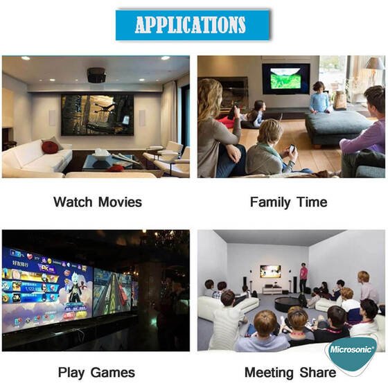 Microsonic 3 in 1 HDTV Kablo, HDMI to USB, Lightning, Micro USB, Type-C Dönüştücü Kablo Gri