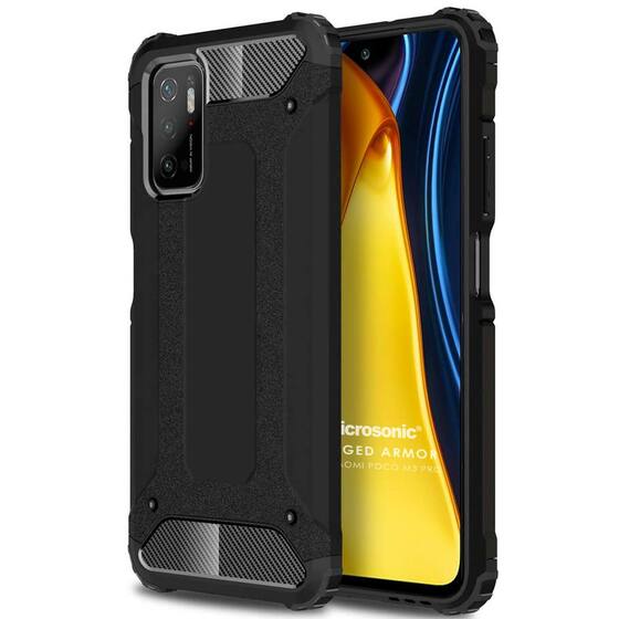 Microsonic Xiaomi Poco M3 Pro Kılıf Rugged Armor Siyah