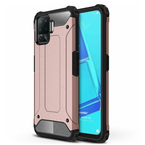 Microsonic Oppo Reno 5 Lite Kılıf Rugged Armor Rose Gold