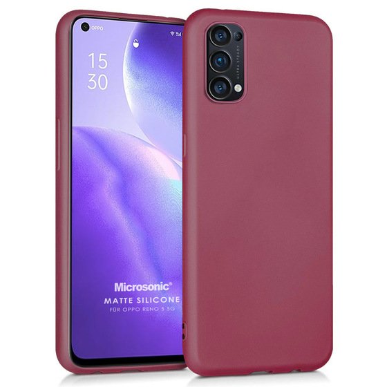 Microsonic Matte Silicone Oppo Reno 5 5G Kılıf Mor