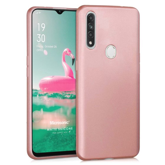 Microsonic Matte Silicone Oppo A31 Kılıf Rose Gold