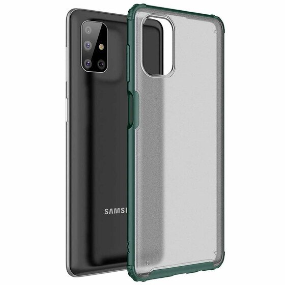 Microsonic Samsung Galaxy M51 Kılıf Frosted Frame Yeşil