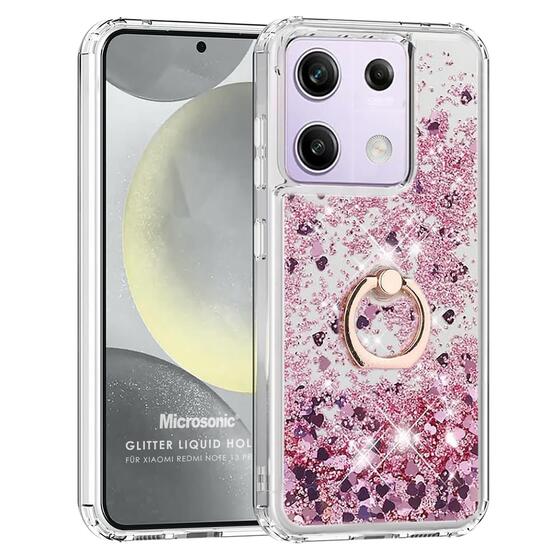 Microsonic Xiaomi Poco M6 Pro 4G Kılıf Glitter Liquid Holder Pembe