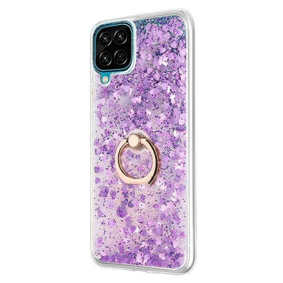 Microsonic Samsung Galaxy A12 Kılıf Glitter Liquid Holder Mor