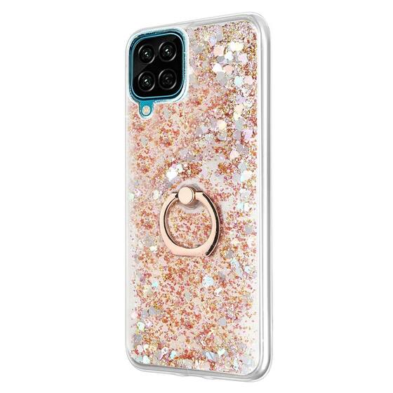 Microsonic Samsung Galaxy A12 Kılıf Glitter Liquid Holder Gold