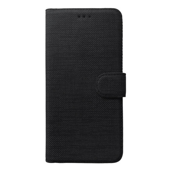 Microsonic Xiaomi Redmi 10A Kılıf Fabric Book Wallet Siyah