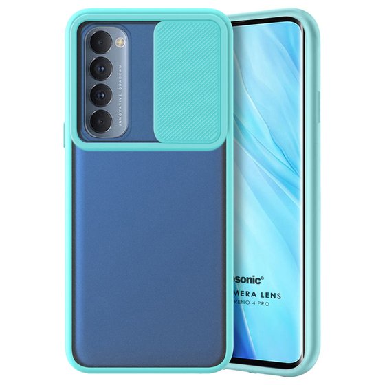 Microsonic Oppo Reno 4 Pro Kılıf Slide Camera Lens Protection Turkuaz