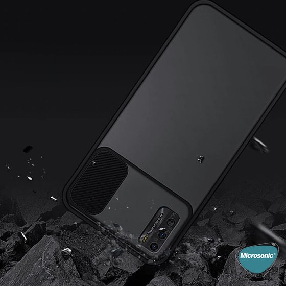 Microsonic Oppo Reno 4 Pro Kılıf Slide Camera Lens Protection Sarı