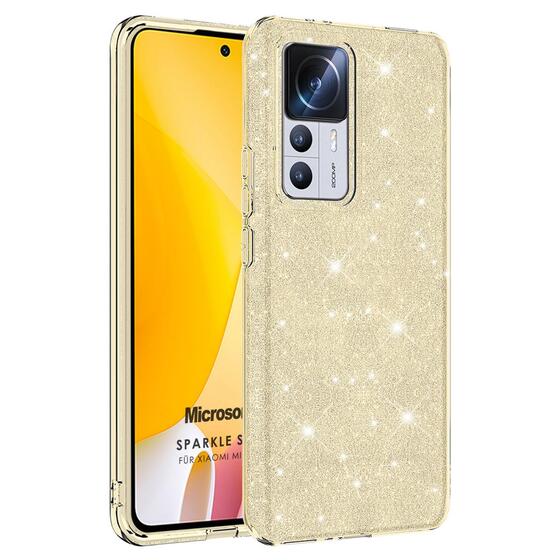 Microsonic Xiaomi Mi 12T Pro Kılıf Sparkle Shiny Gold