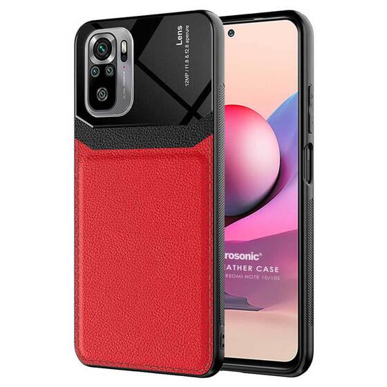 Microsonic Xiaomi Poco M5s Kılıf Uniq Leather Kırmızı