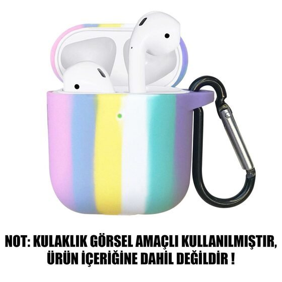 Microsonic Apple AirPods 1. Nesil / 2. Nesil Kılıf Painted Rainbow Pattern Renkli