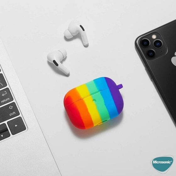 Microsonic Apple AirPods 1. Nesil / 2. Nesil Kılıf Painted Rainbow Pattern Renkli