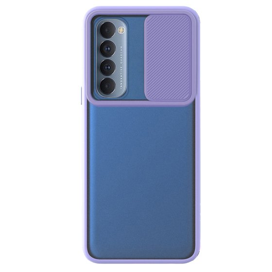 Microsonic Oppo Reno 4 Pro Kılıf Slide Camera Lens Protection Lila