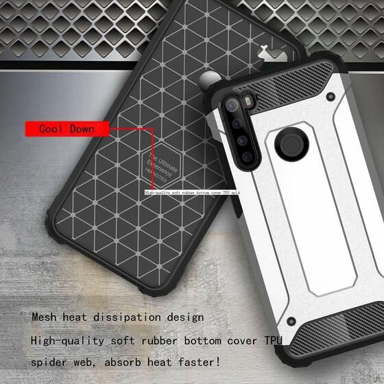 Microsonic Xiaomi Redmi Note 8 Kılıf Rugged Armor Mavi