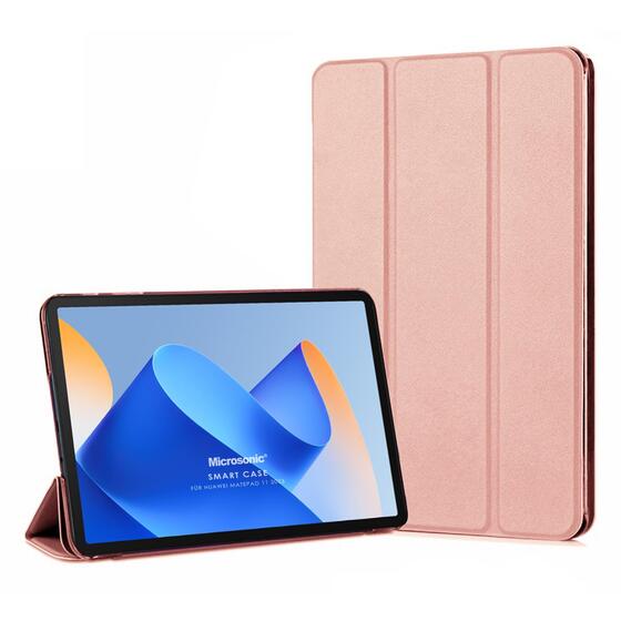 Microsonic Huawei MatePad 11 2023 Kılıf Slim Translucent Back Smart Cover Rose Gold