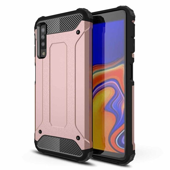 Microsonic Samsung Galaxy A7 2018 Kılıf Rugged Armor Rose Gold