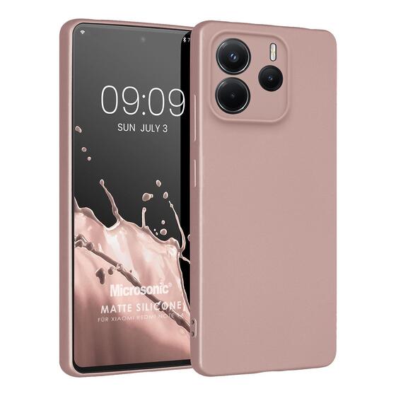 Microsonic Matte Silicone Xiaomi Redmi Note 14 5G Kılıf Rose Gold