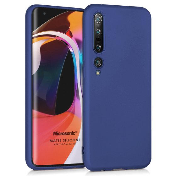 Microsonic Matte Silicone Xiaomi Mi 10 Kılıf Lacivert