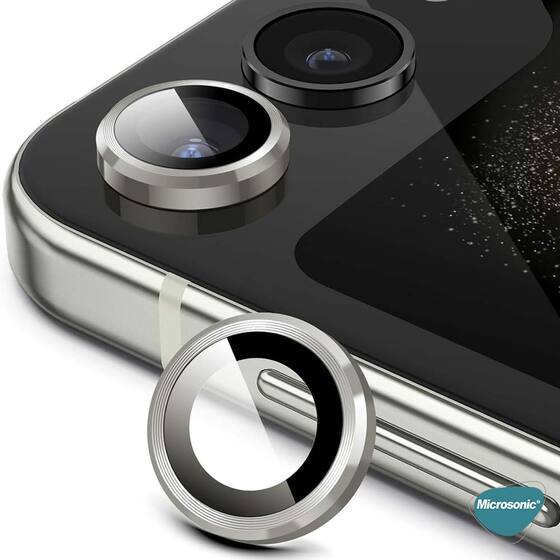 Microsonic Samsung Galaxy Z Flip 7 Tekli Kamera Lens Koruma Camı Siyah