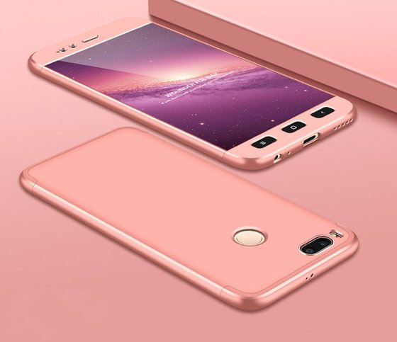 Microsonic Xiaomi Mi 5X Kılıf Double Dip 360 Protective Rose Gold