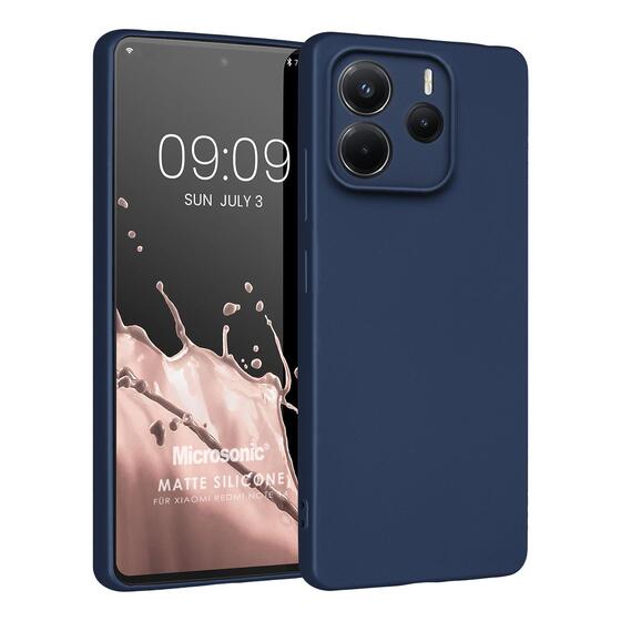 Microsonic Matte Silicone Xiaomi Redmi Note 14 5G Kılıf Lacivert