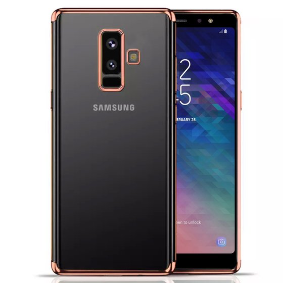 Microsonic Samsung Galaxy A6 Plus 2018 Kılıf Skyfall Transparent Clear Rose Gold