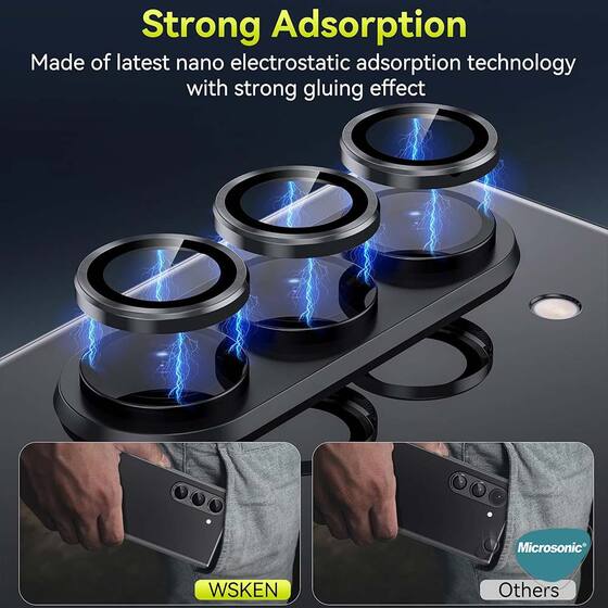 Microsonic Samsung Galaxy Z Fold 7 Tekli Kamera Lens Koruma Camı Siyah