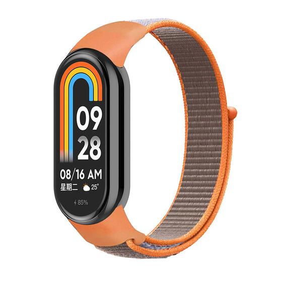 Microsonic Xiaomi Mi Band 8 Hasırlı Kordon Woven Sport Loop Turuncu