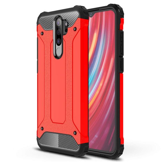 Microsonic Xiaomi Redmi Note 8 Pro Kılıf Rugged Armor Kırmızı