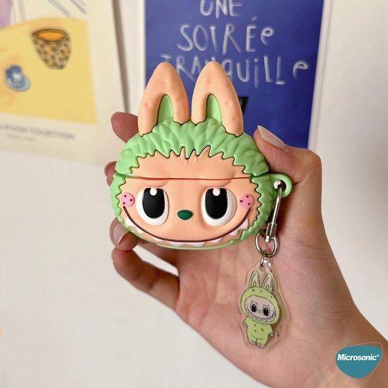 Microsonic AirPods Pro Kılıf Cartoon Figürlü Silikon Crtn-Fgr-Lbu-Ysl