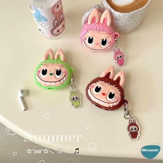 Microsonic AirPods Pro Kılıf Cartoon Figürlü Silikon Crtn-Fgr-Lbu-Ysl