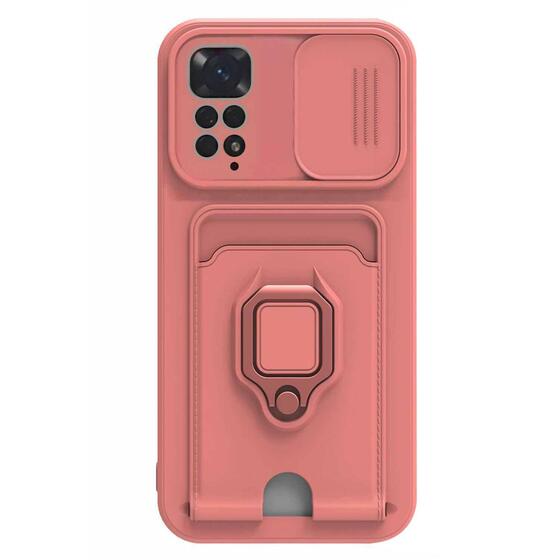 Microsonic Xiaomi Redmi Note 11 Kılıf Multifunction Silicone Pembe