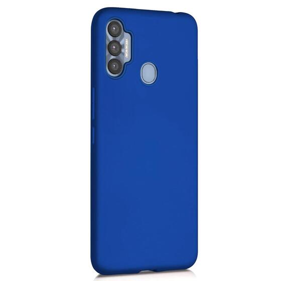 Microsonic Matte Silicone Tecno Spark 7 Pro Kılıf Mavi