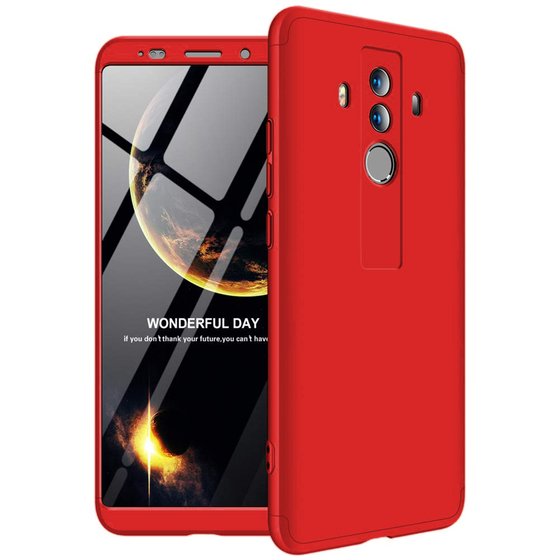 Microsonic Huawei Mate 10 Pro Kılıf Double Dip 360 Protective Kırmızı