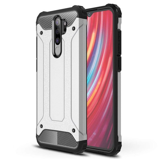 Microsonic Xiaomi Redmi Note 8 Pro Kılıf Rugged Armor Gümüş