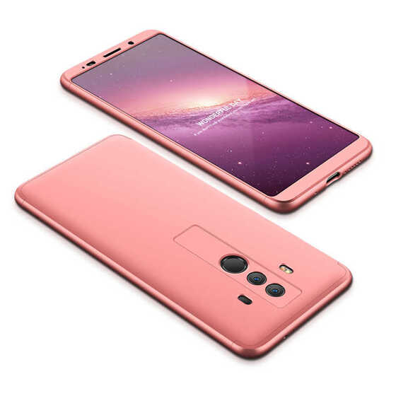 Microsonic Huawei Mate 10 Pro Kılıf Double Dip 360 Protective Rose Gold