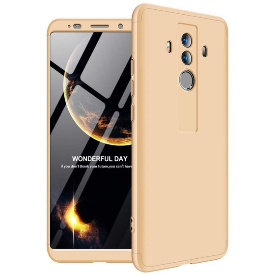 Microsonic Huawei Mate 10 Pro Kılıf Double Dip 360 Protective Gold