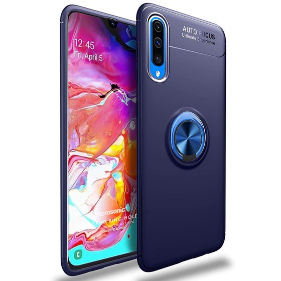 Microsonic Samsung Galaxy A70 Kılıf Kickstand Ring Holder Lacivert