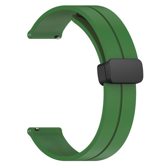 Microsonic Huawei Watch 5 46mm Kordon Ribbon Line Yeşil