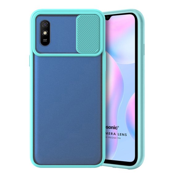 Microsonic Xiaomi Redmi 9A Kılıf Slide Camera Lens Protection Turkuaz