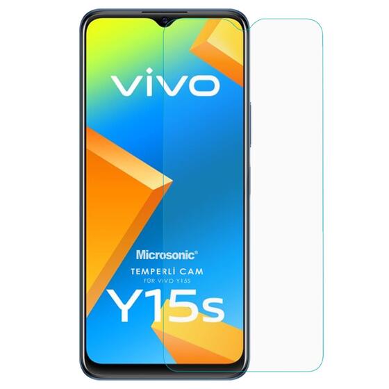 Microsonic Vivo Y15s Tempered Glass Cam Ekran Koruyucu