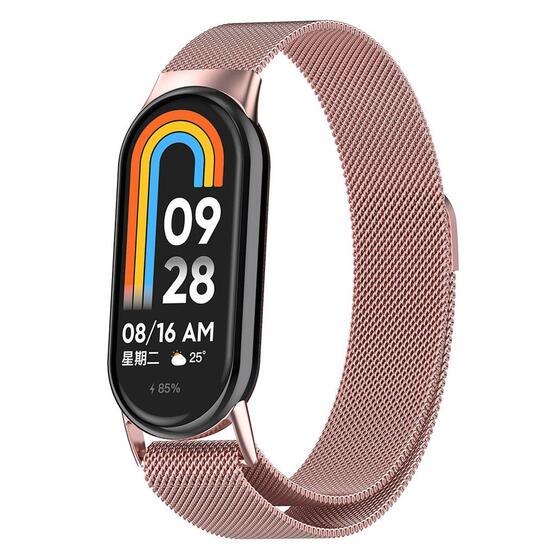 Microsonic Xiaomi Mi Band 9 Milanese Loop Kordon Pembe