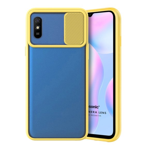 Microsonic Xiaomi Redmi 9A Kılıf Slide Camera Lens Protection Sarı