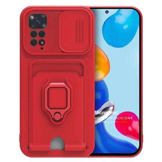 Microsonic Xiaomi Redmi Note 11S Kılıf Multifunction Silicone Kırmızı