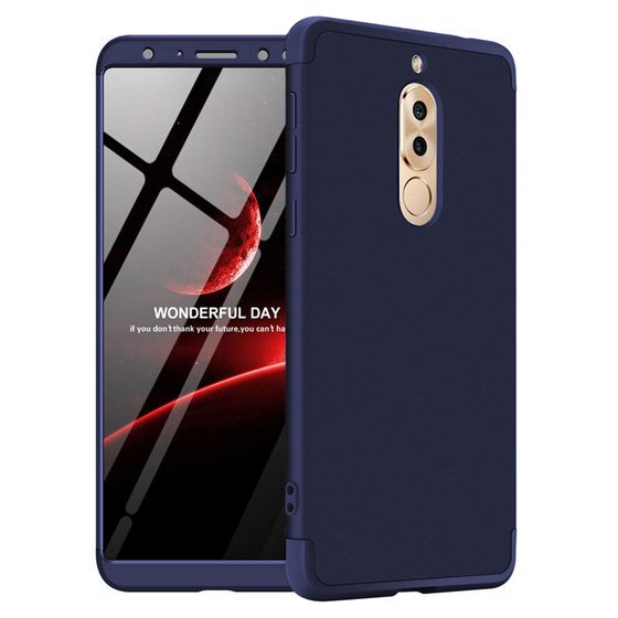 Microsonic Huawei Mate 10 Lite Kılıf Double Dip 360 Protective Lacivert