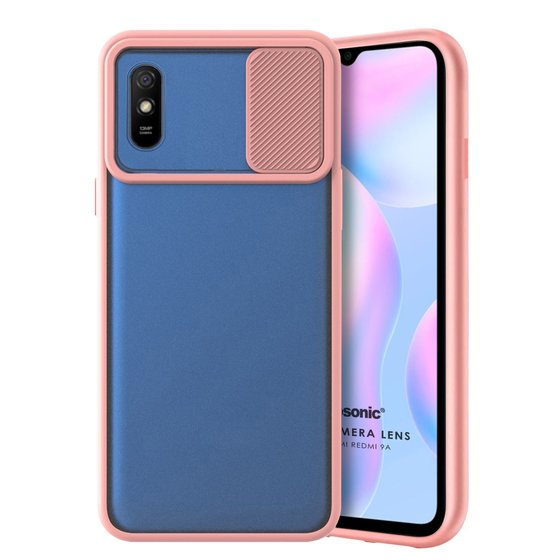 Microsonic Xiaomi Redmi 9A Kılıf Slide Camera Lens Protection Rose Gold